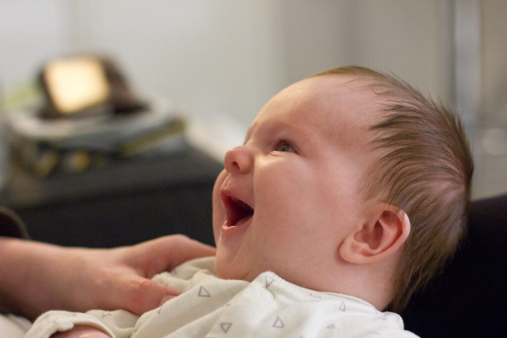 Photograph of a delightful newborn baby